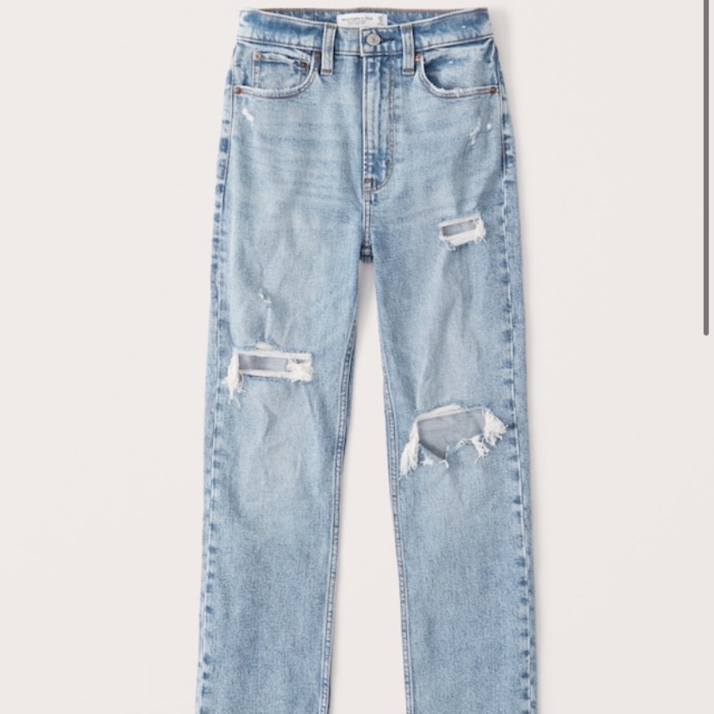 Abercrombie Ultra High Rise Ankle Straight Jeans